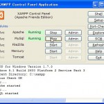 XAMPPのコントロールパネル